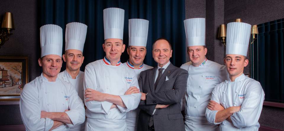 The team at Paul Bocuse, gourmet restaurant in Collonges